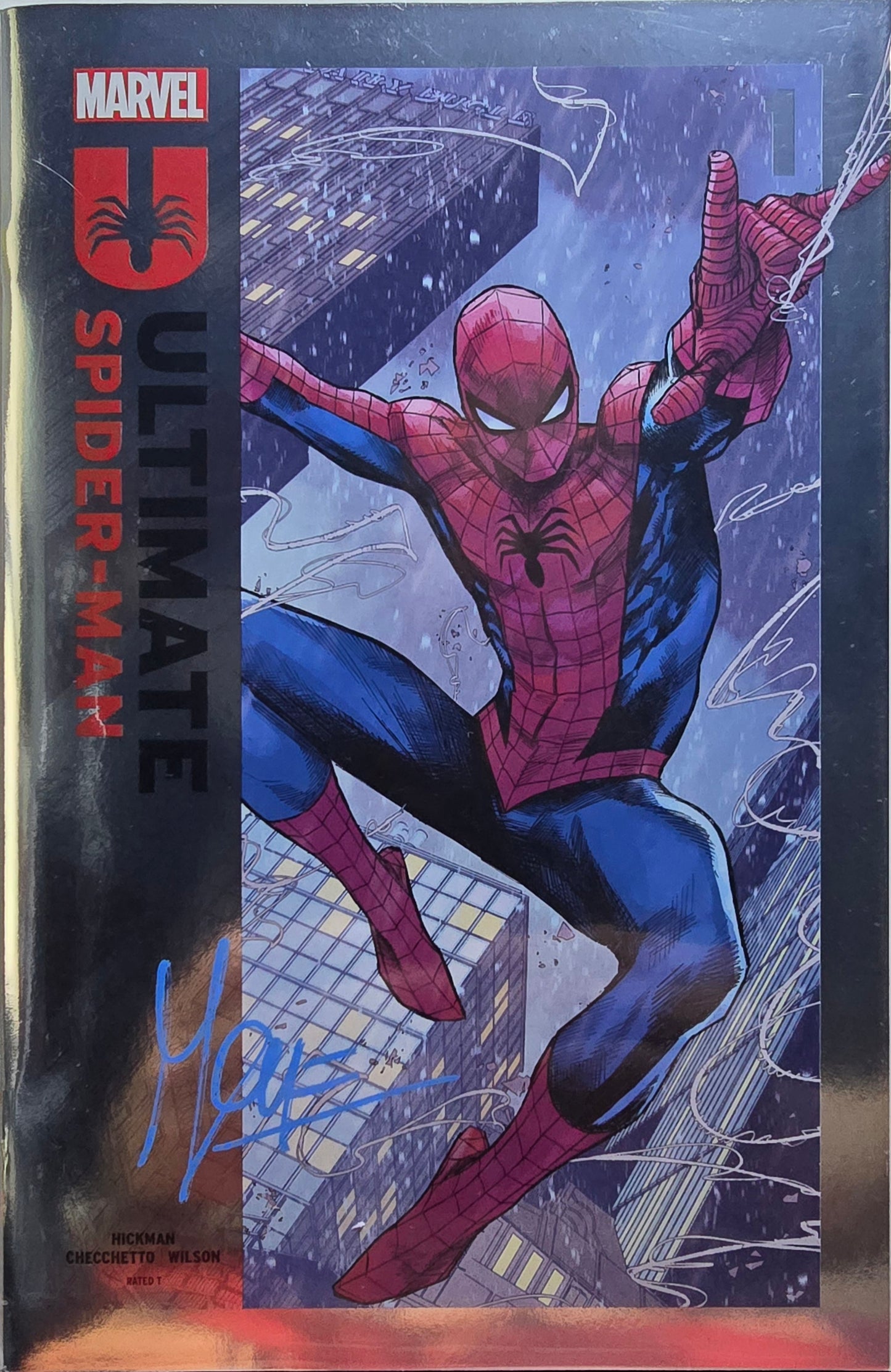 Ultimate Spider-Man #1 Silver Foil Whatnot 24 Edition Signed by Marco Checchetto