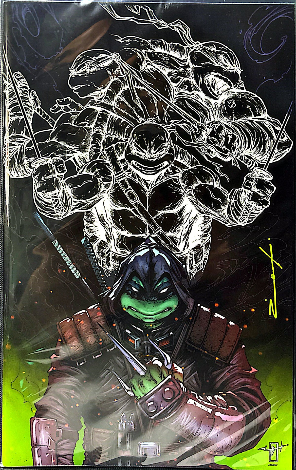 TMNT THE LAST RONIN TRAINING DAY GLOW IN THE DARK SIGNED BY JONATHAN URIBE