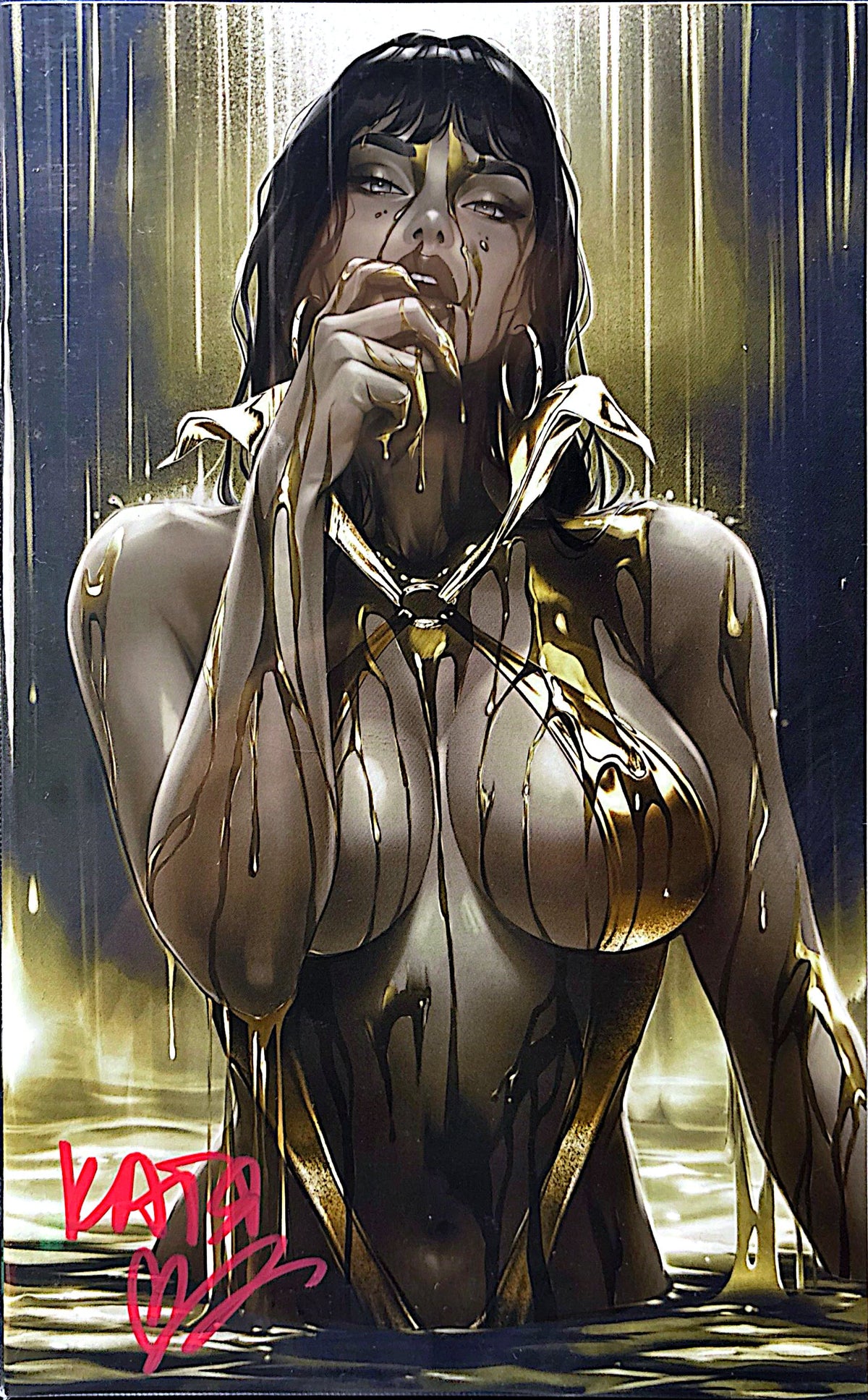 VAMPIRELLA #3 COVER B WRAPAROUND ❤️ SIGNED KATYA SINYUKHINA ❤️ RED SIGNATURE
