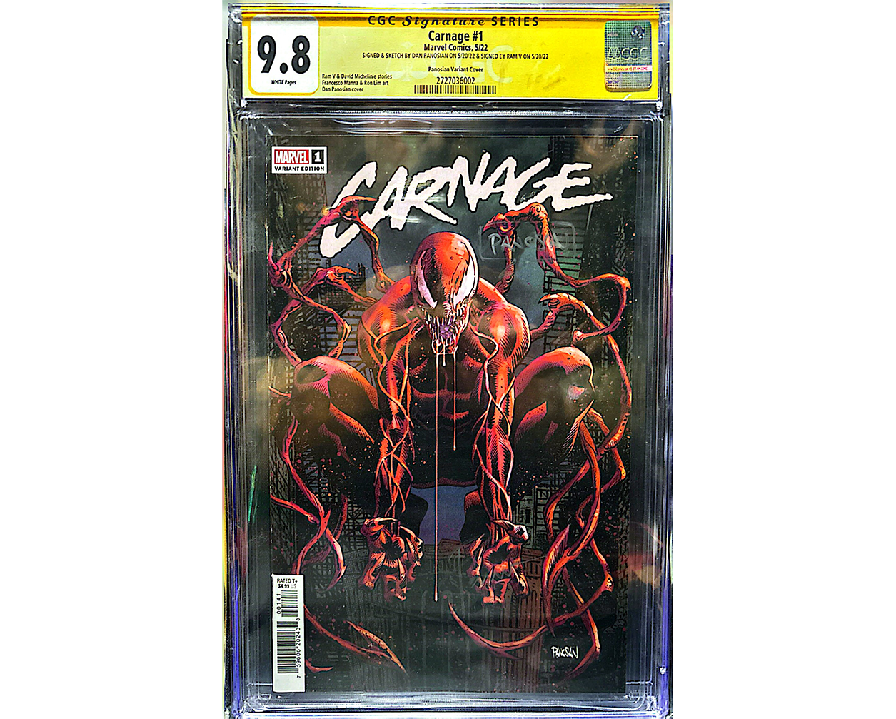 CARNAGE #1 SS CGC 9.8 (Signed by DAN PANOSIAN / RAM V)