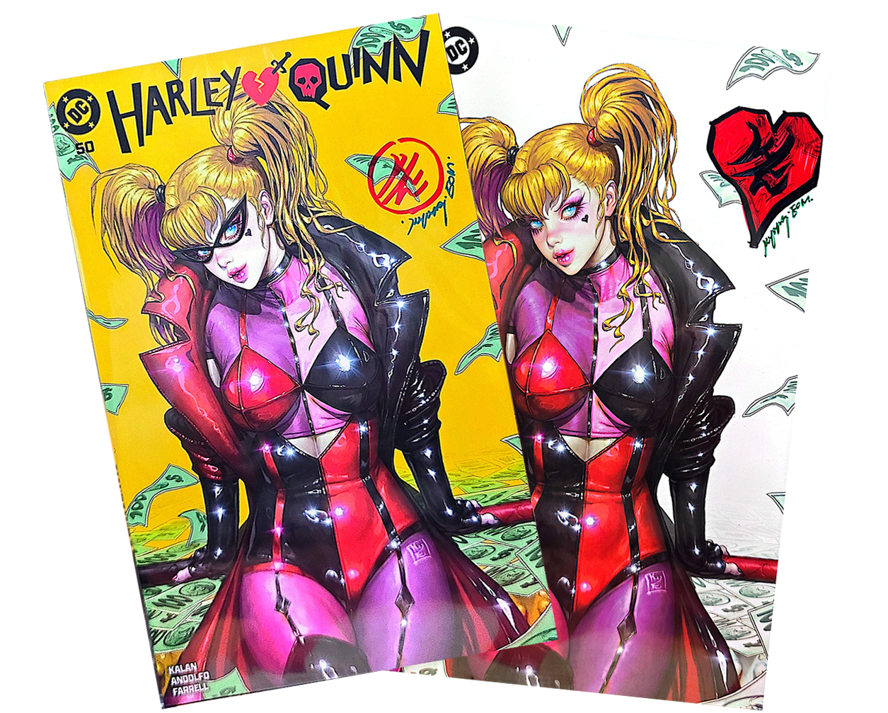 Harley Quinn #50 Trade & Virgin SET Signed by Kyuyong Eom