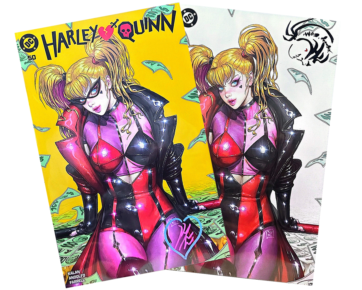 Harley Quinn #50 Trade & Virgin SET Signed by Kyuyong Eom