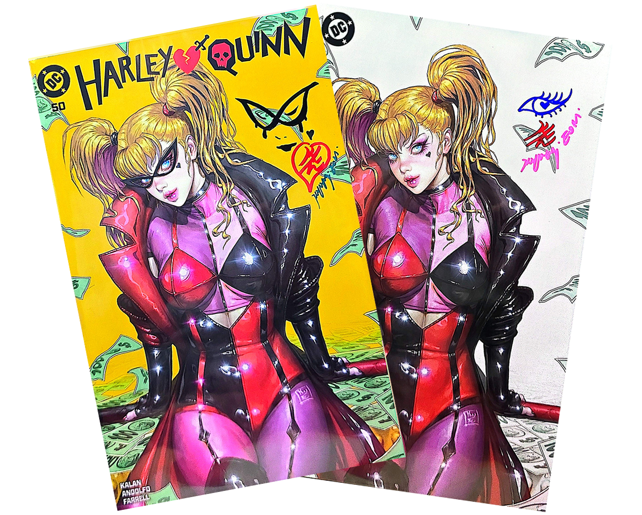Harley Quinn #50 Trade & Virgin SET Signed by Kyuyong Eom
