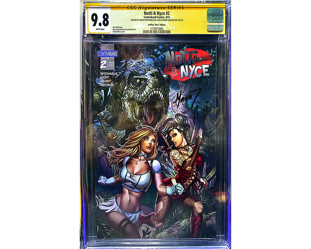 Notti & Nyce #2 SS CGC 9.8 Signed by Marat Mychaels & Nei Ruffino