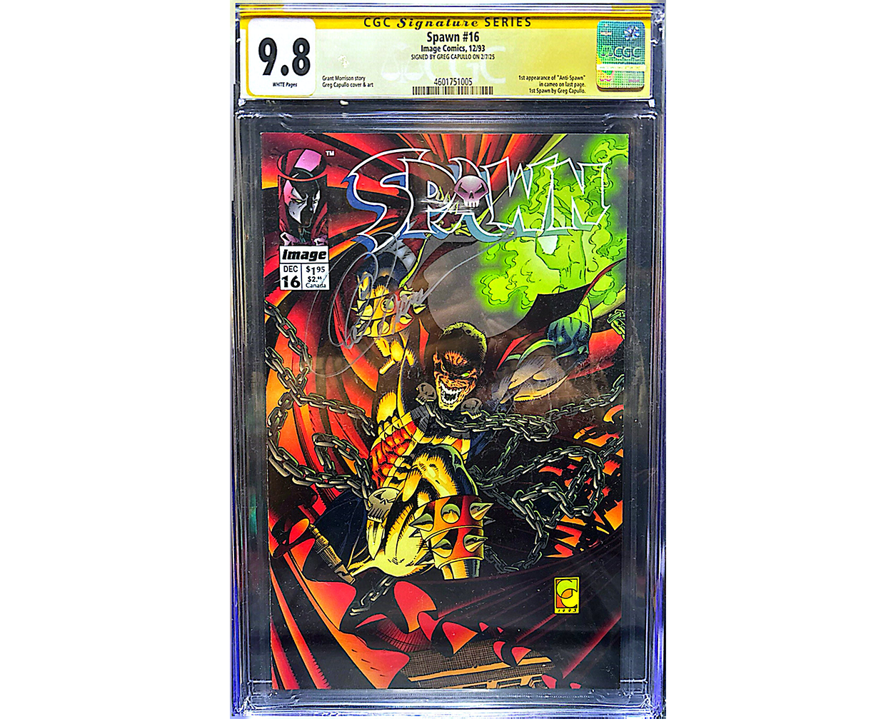 SPAWN #16 SS CGC 9.8 SIGNED BY GREG CAPULLO (KEY)
