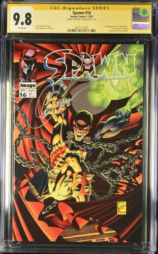 SPAWN #16 SS CGC 9.8 SIGNED BY GREG CAPULLO (KEY)