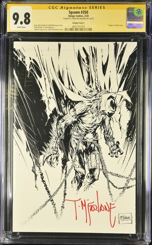 SPAWN #350 SS CGC 9.8 SKETCH COVER F SIGNED TODD MCFARLANE