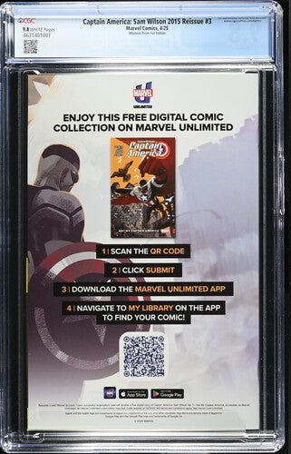 Captain America: Sam Wilson #3 2015 Reissue PRISM FOIL CGC 9.8