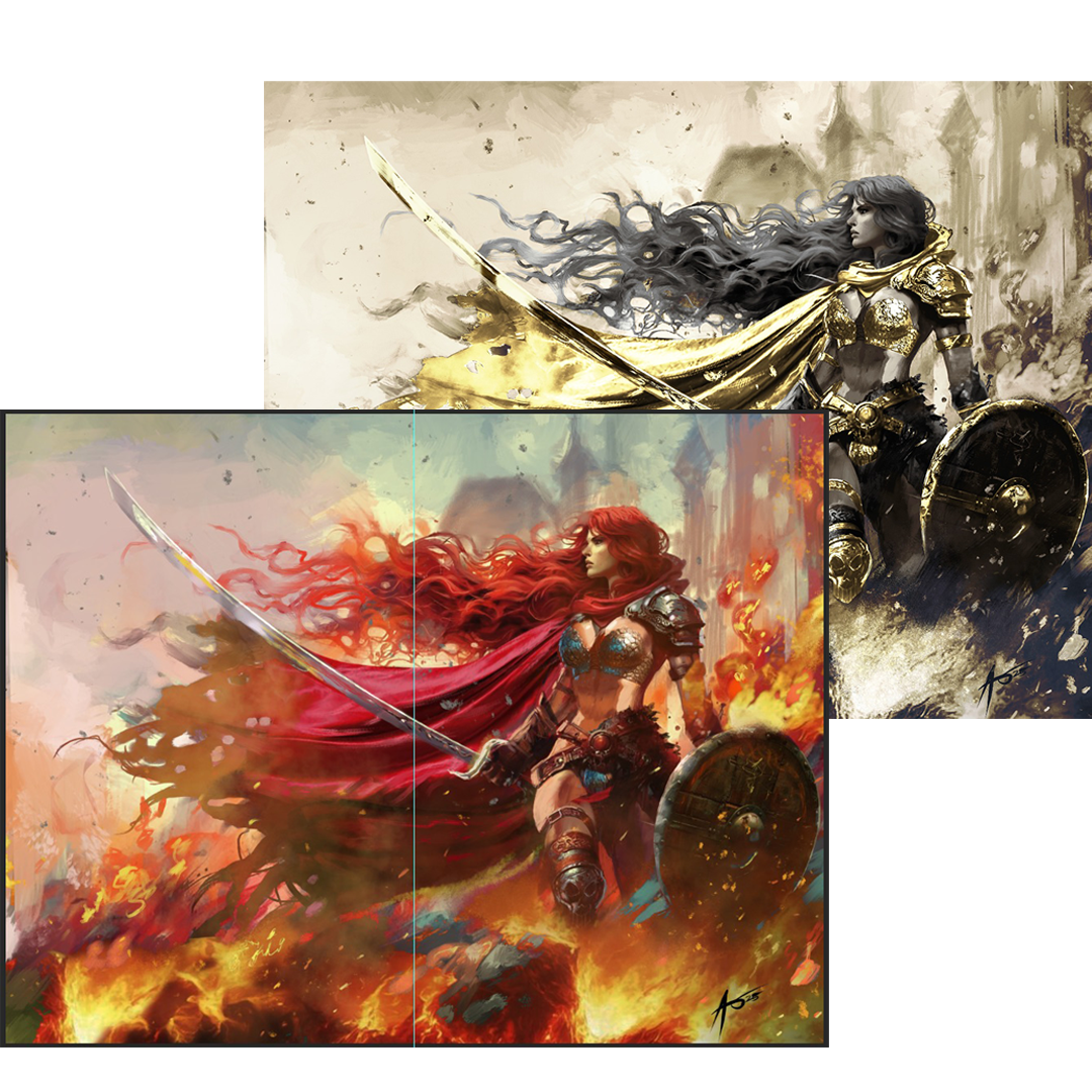 RED SONJA NOIR #1 · SET · WRAPAROUND COVERS · RUDY AO · HEROES CON EXCLUSIVE