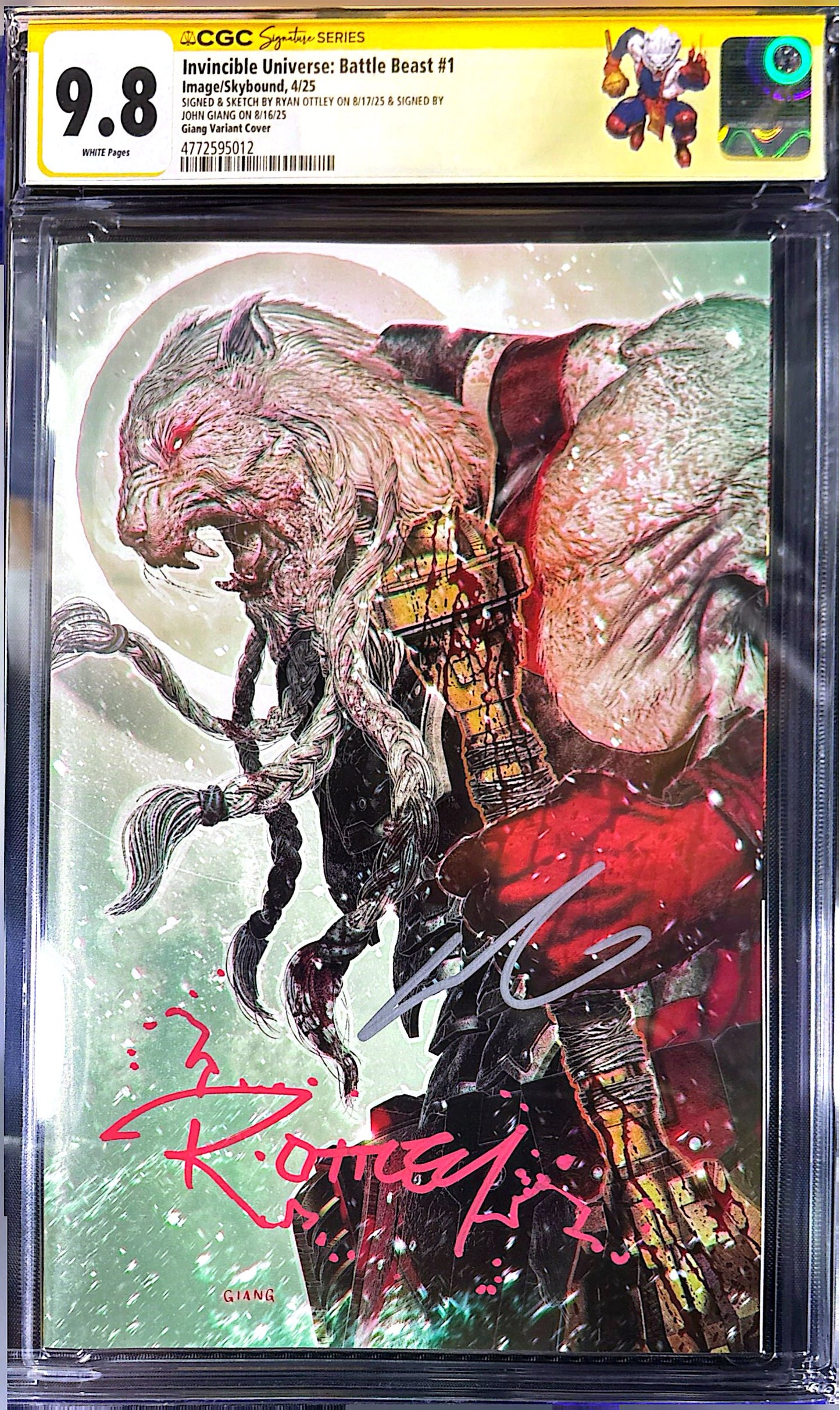 BATTLE BEAST #1 SS CGC SIGNED BY RYAN OTTLEY & JOHN GIANG
