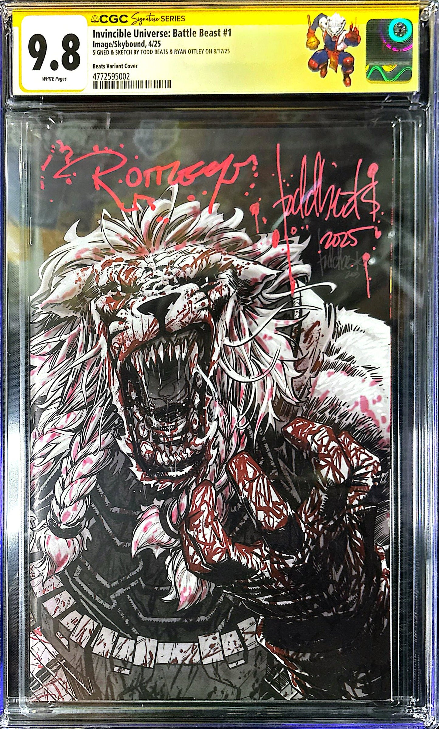 BATTLE BEAST #1 SS CGC SIGNED BY RYAN OTTLEY & TODD BEATS