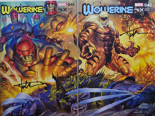 Wolverine #41 & #42 Trade Connecting SET Signed by Tyler Kirkham