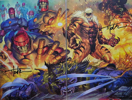 Wolverine #41 & #42 Virgin Connecting SET Signed by Tyler Kirkham
