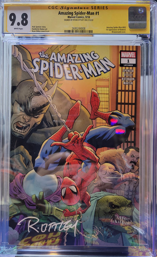 AMAZING SPIDER-MAN #1 SS CGC 9.8 SGNED RYAN OTTLEY