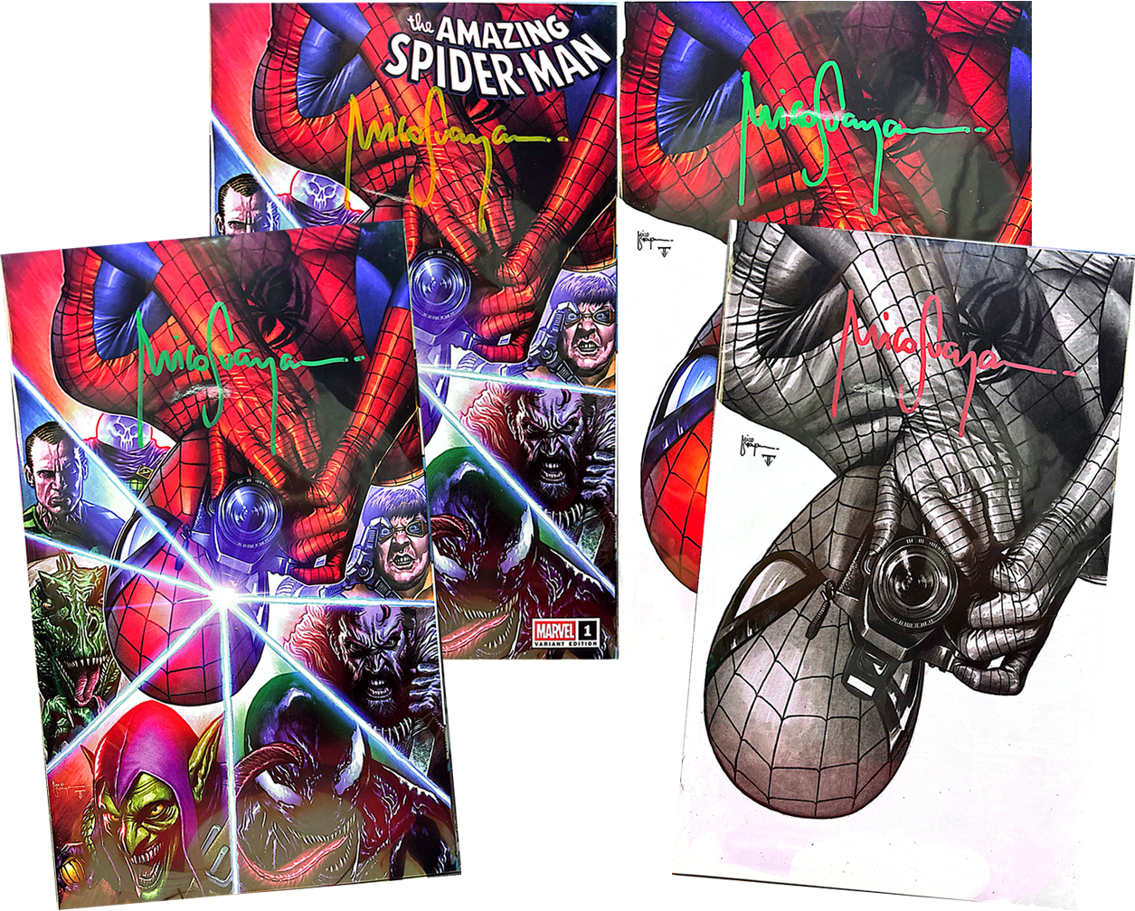 Amazing Spider-Man #1 C2E2 Exclusives (SET) Trade, Virgin1, Viegin2, Sketch Signed by Mico Suayan