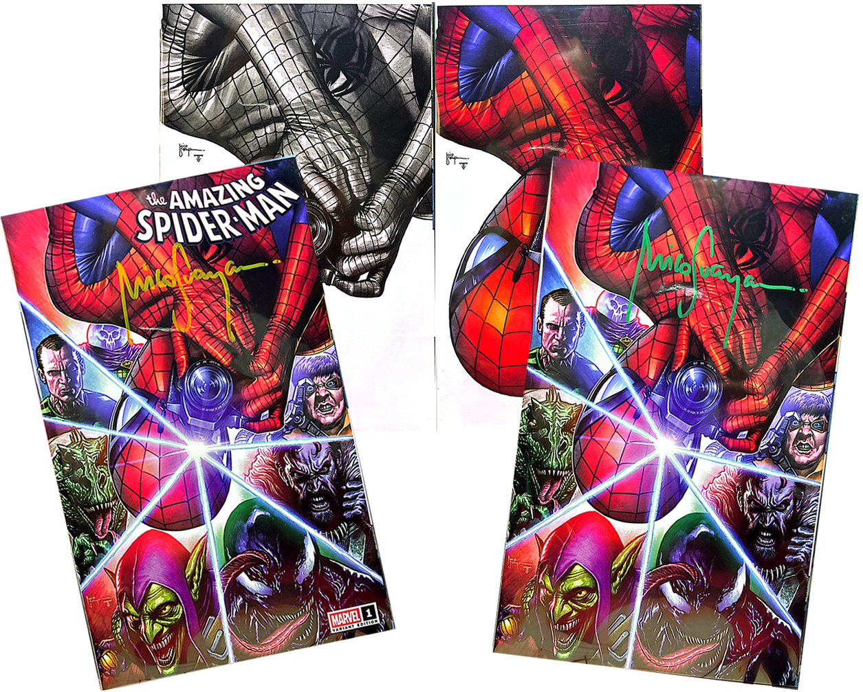 Amazing Spider-Man #1 C2E2 Exclusives (SET) Trade & Virgin1 Signed, Viegin2, Sketch by Mico Suayan