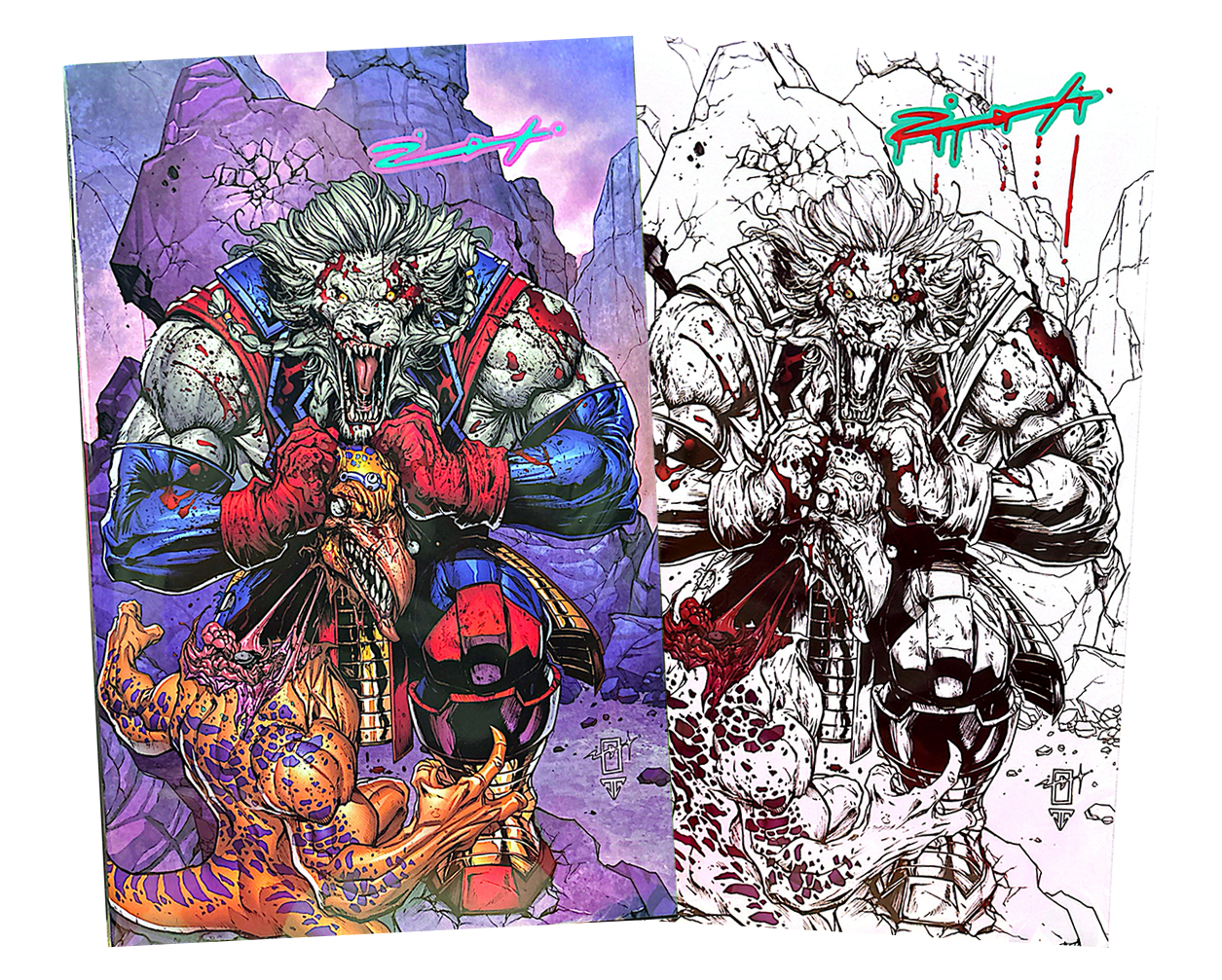 INVINCIBLE UNIVERSE: BATTLE BEAST #3 SIGNED BY JONATHAN URIBE (SET COVER A & COVER B)