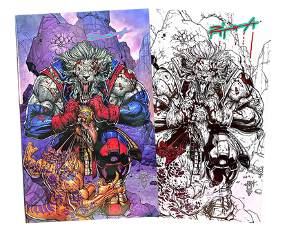 INVINCIBLE UNIVERSE: BATTLE BEAST #3 SIGNED BY JONATHAN URIBE (SET COVER A & COVER B)