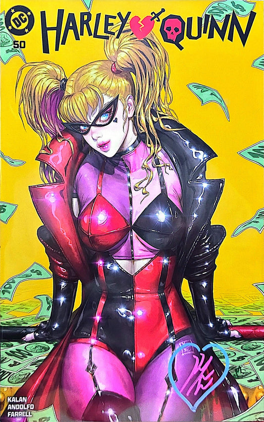 Harley Quinn #50 Trade & Virgin SET Signed by Kyuyong Eom