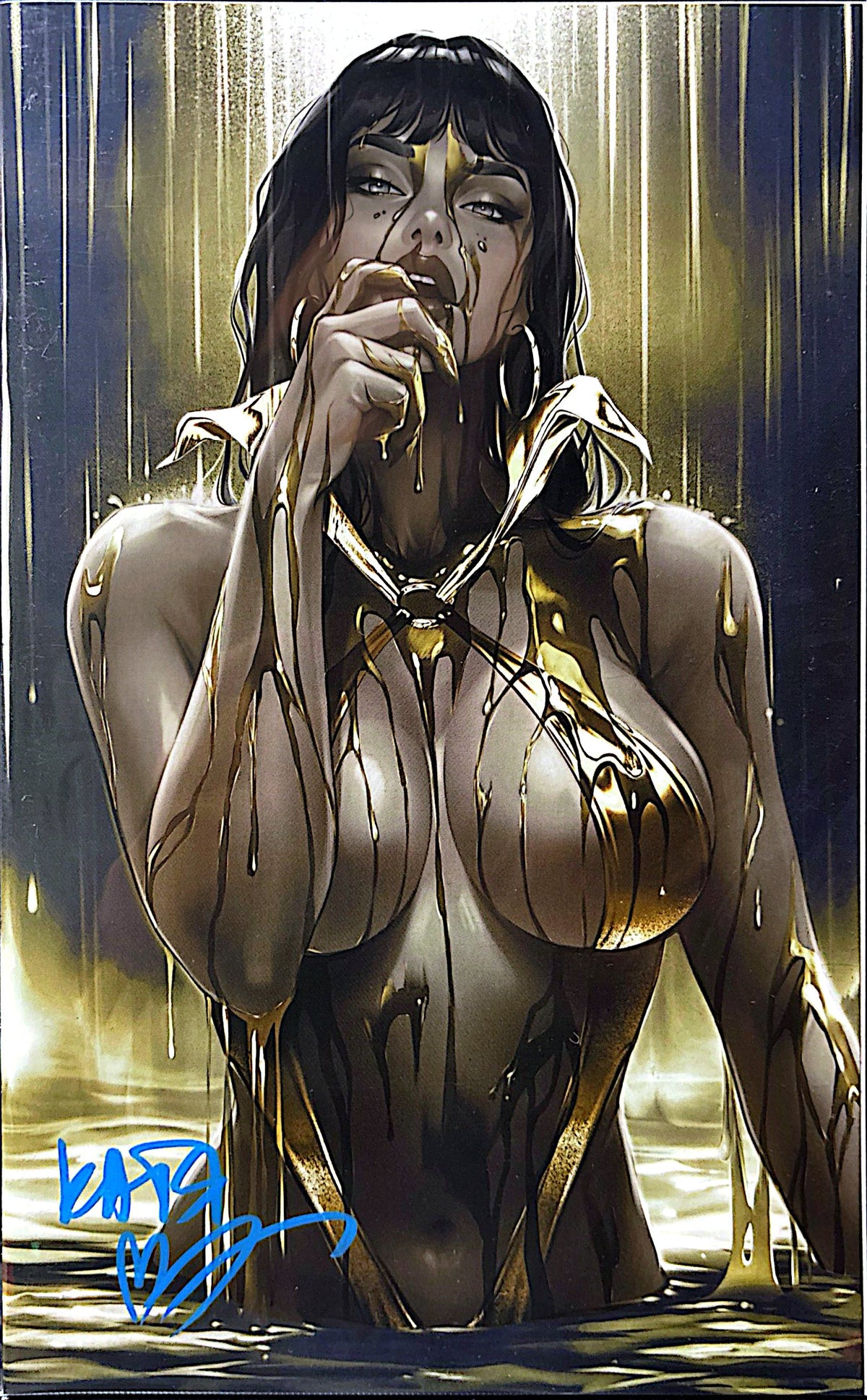 VAMPIRELLA #3 COVER B WRAPAROUND ❤️ SIGNED KATYA SINYUKHINA ❤️ BLUE SIGNATURE