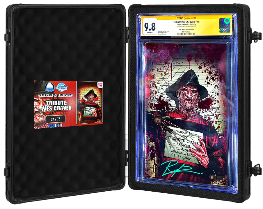 TRIBUTE: WES CRAVEN SS CGC 9.8 SIGNED RAYMOND GAY  COA 34/75