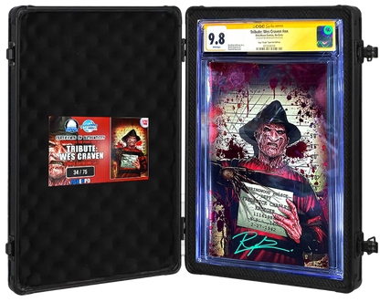 TRIBUTE: WES CRAVEN SS CGC 9.8 SIGNED RAYMOND GAY  COA 34/75