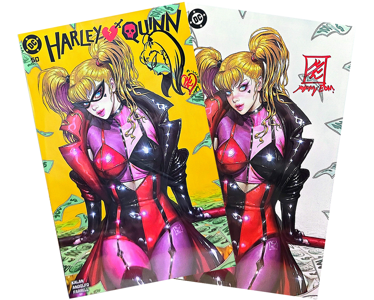 Harley Quinn #50 Trade & Virgin SET Signed by Kyuyong Eom