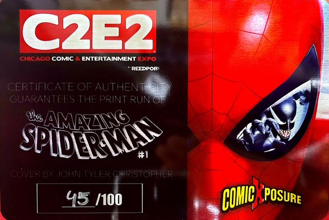 Amazing Spider-Man #1 SS CGC 9.8 C2E2 Ltd 100 COA 45/100 Signed John Tyler Christopher