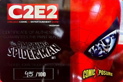 Amazing Spider-Man #1 SS CGC 9.8 C2E2 Ltd 100 COA 45/100 Signed John Tyler Christopher