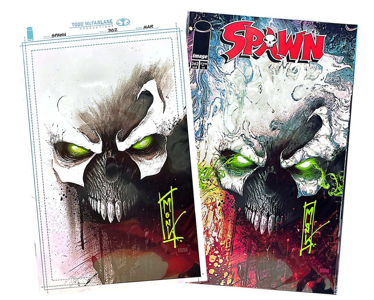 SPAWN #362 SIGNED BY JEFF MONK (SET TRADE & VIRGIN BOTH SIGNED)