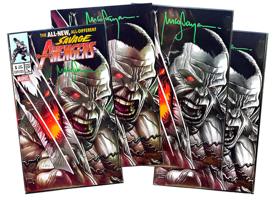 Savage Avengers #1 (SET) Trade, Virgin, Virgin Color Splash & MegaCon Virgin Sketch Signed by Mico Suayan