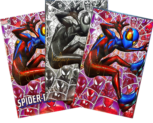 Spider-Boy #1 (SET) Trade, Virgin & LACC Virgin Sketch Ltd 600 Signed by Mico Suayan (Copy)