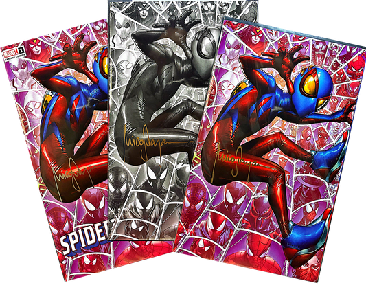 Spider-Boy #1 (SET) Trade, Virgin & LACC Virgin Sketch Ltd 600 Signed by Mico Suayan