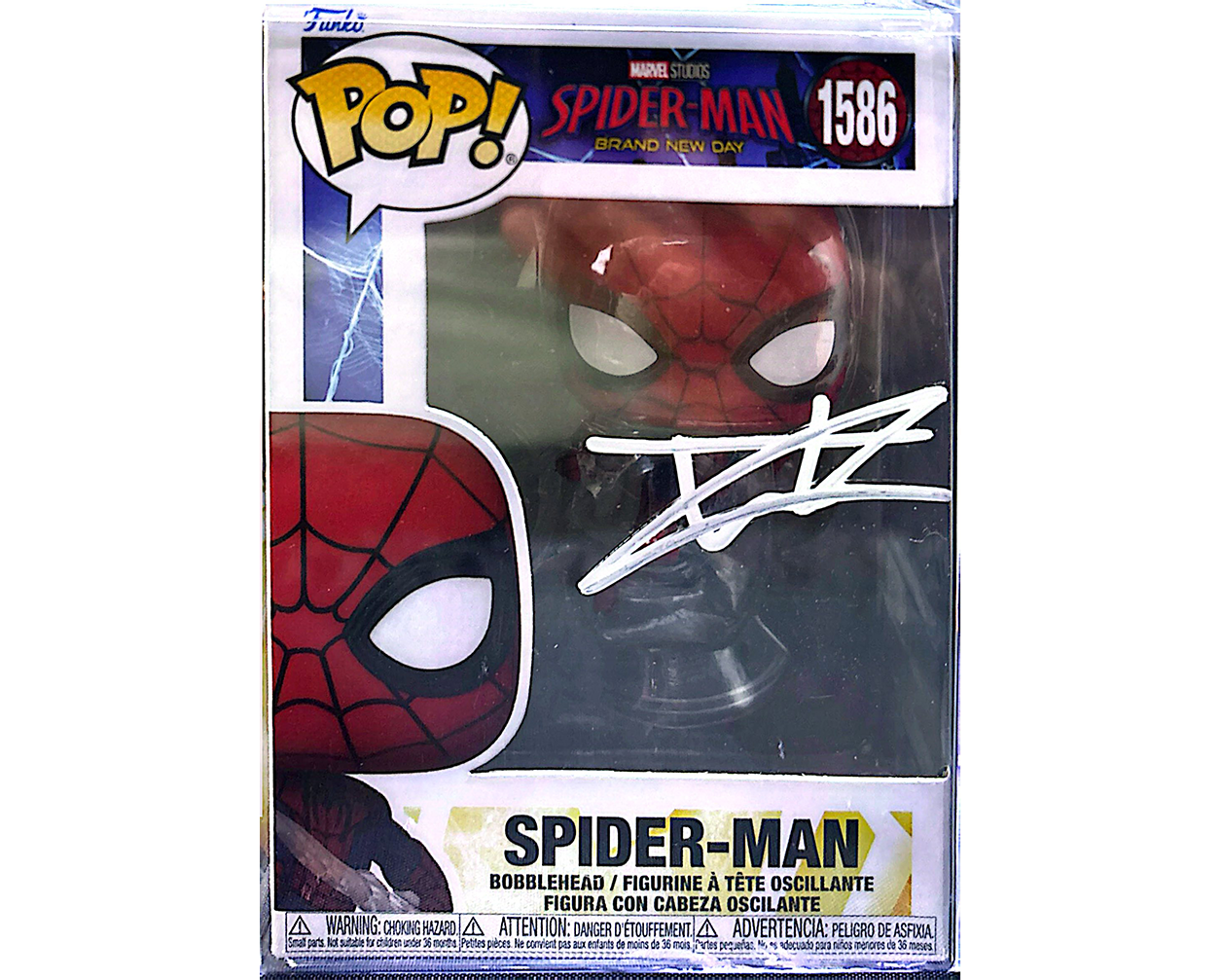 SPIDER-MAN BRAND NEW DAY FUNKO POP 1586 (SIGNED BY TOM HOLLAND)