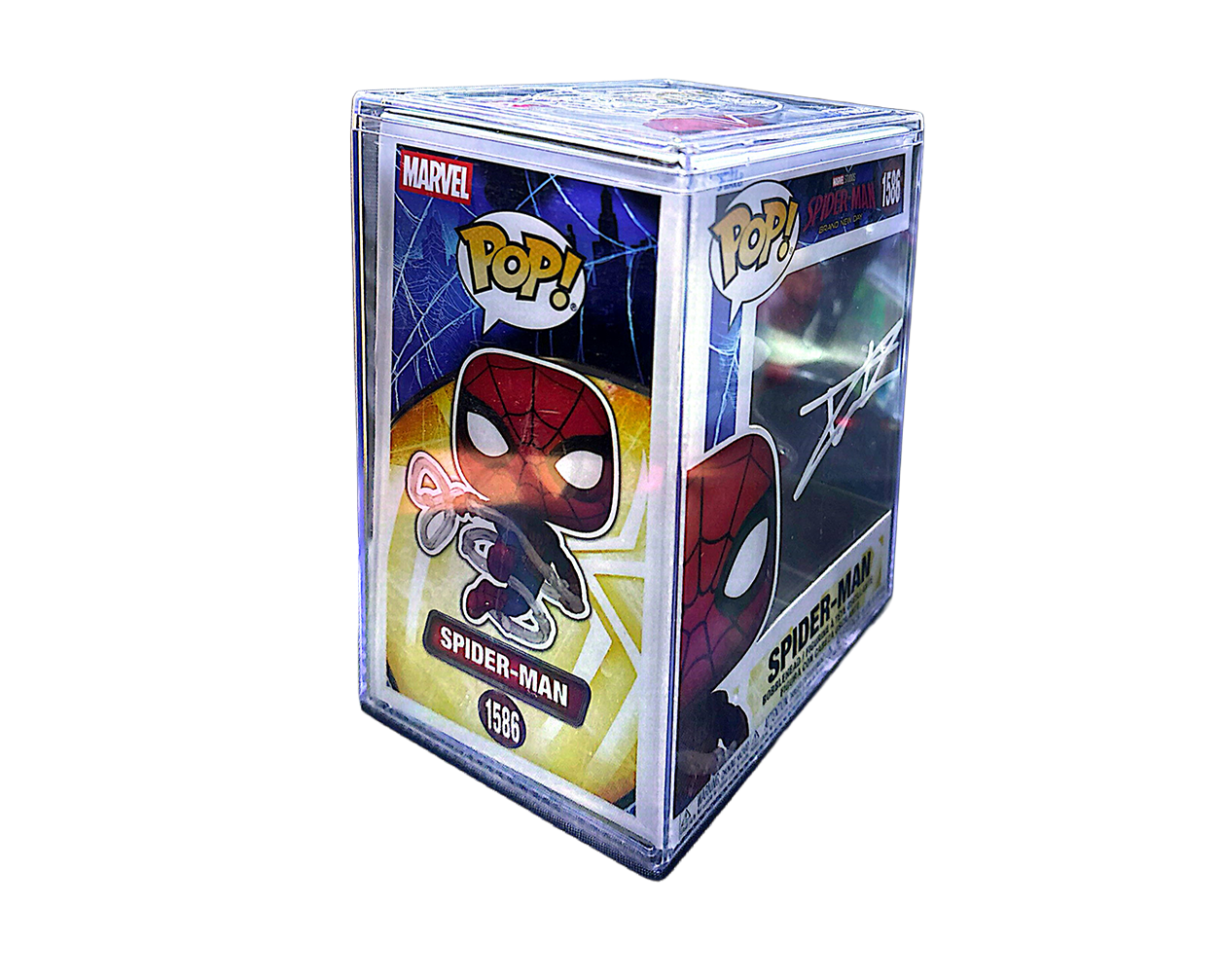 SPIDER-MAN BRAND NEW DAY FUNKO POP 1586 (SIGNED BY TOM HOLLAND)