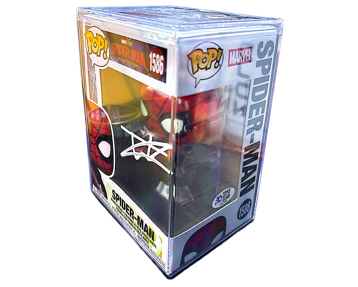 SPIDER-MAN BRAND NEW DAY FUNKO POP 1586 (SIGNED BY TOM HOLLAND)