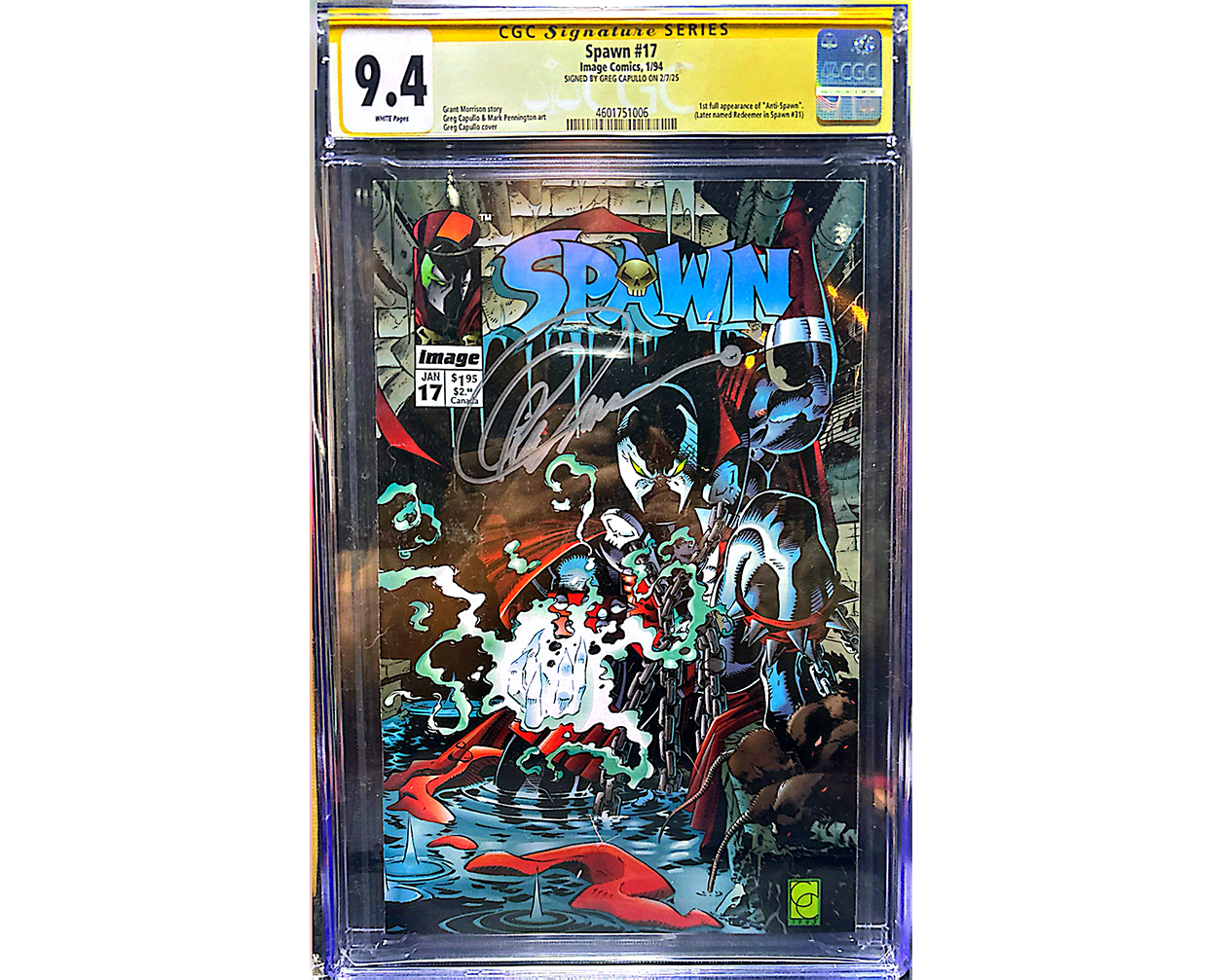 SPAWN #17 SS CGC 9.4 SIGNED GREG CAPULLO