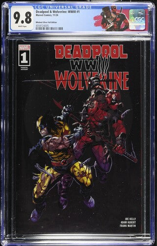 DEADPOOL & WOLVERINE: WWIII #1 WHATNOT SIILVER FOIL EDITION CGC 9.8 LTD 1000 CUSTOM RETIRED LABEL