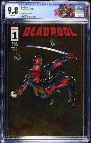 DEADPOOL #1 WHATNOT GOLD EDITION CGC 9.8 LTD 300 CUSTOM RETIRED LABEL