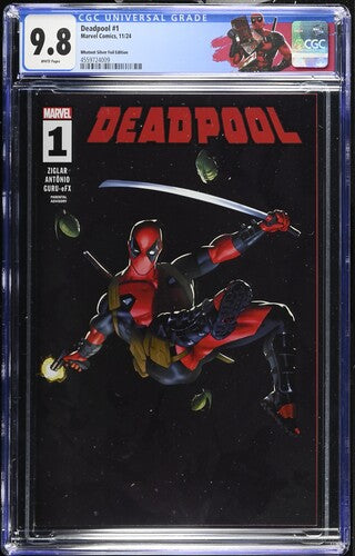 DEADPOOL #1 WHATNOT SILVER EDITION CGC 9.8 LTD 1000 CUSTOM RETIRED LABEL