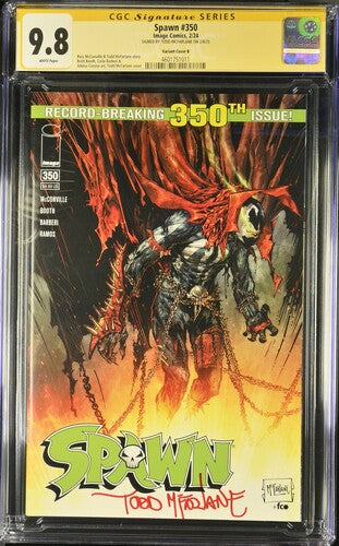 SPAWN #350 SS CGC 9.8 COVER B SIGNED TODD MCFARLANE