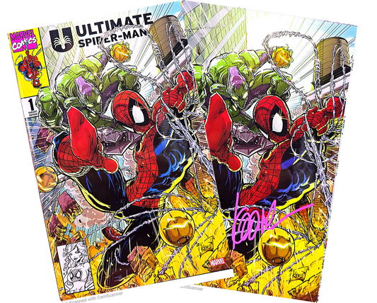Ultimate Spider-Man #1 (SET) Trade not Signed / Virgin Signed in PINK by Kaare Andrews