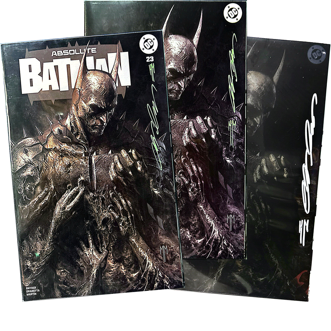 ABSOLUTE BATMAN #23 SET TRADE, VIRGIN, FOIL SIGNED BY MARCO MASTRAZZO WITH COA
