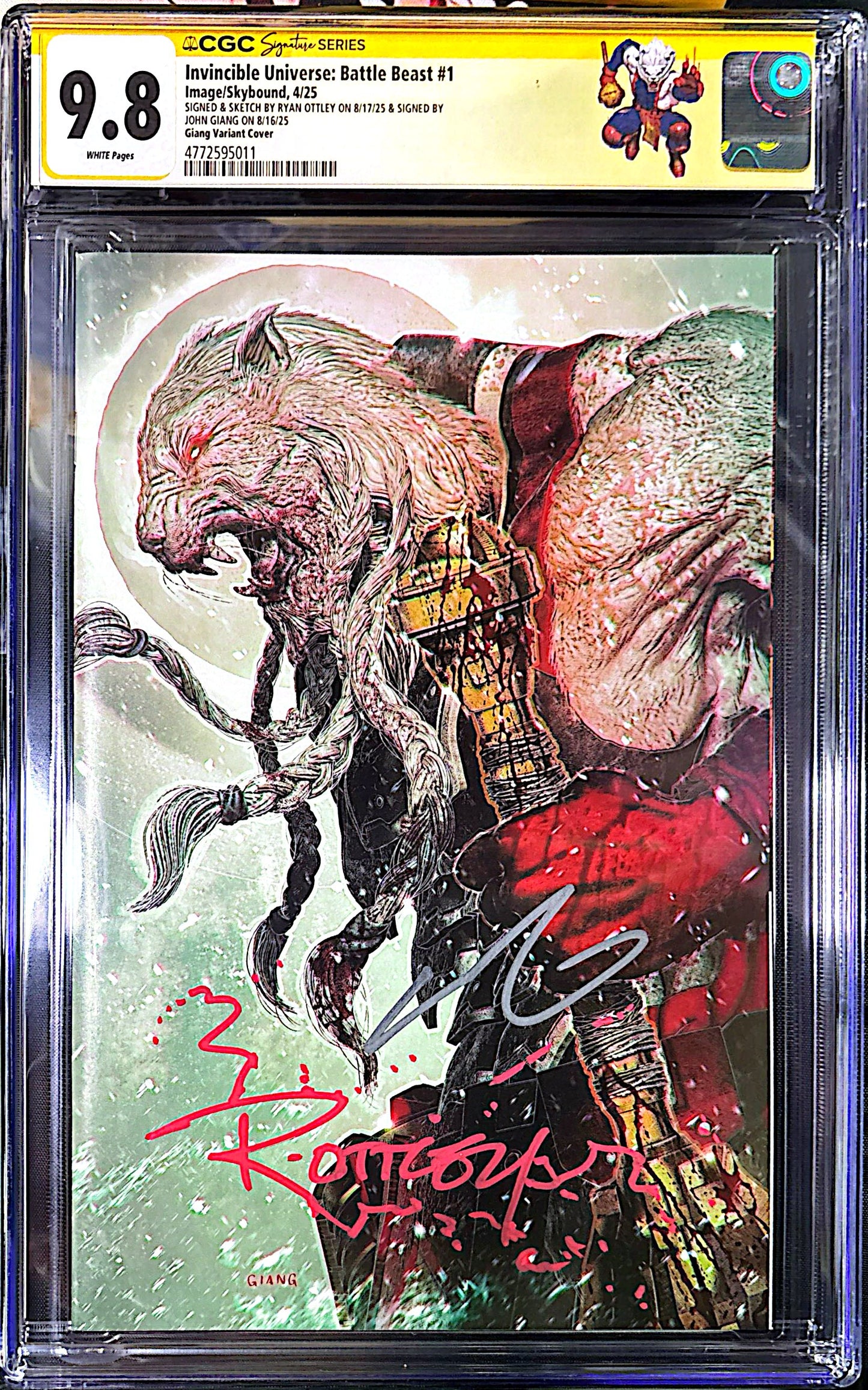 BATTLE BEAST #1 SS CGC SIGNED BY RYAN OTTLEY & JOHN GIANG
