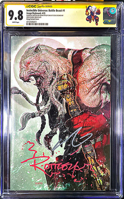 BATTLE BEAST #1 SS CGC SIGNED BY RYAN OTTLEY & JOHN GIANG