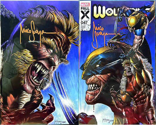 Wolverine #46 & 47 (Connecting Set) Trade & Virgin Signed by Mico Suayan