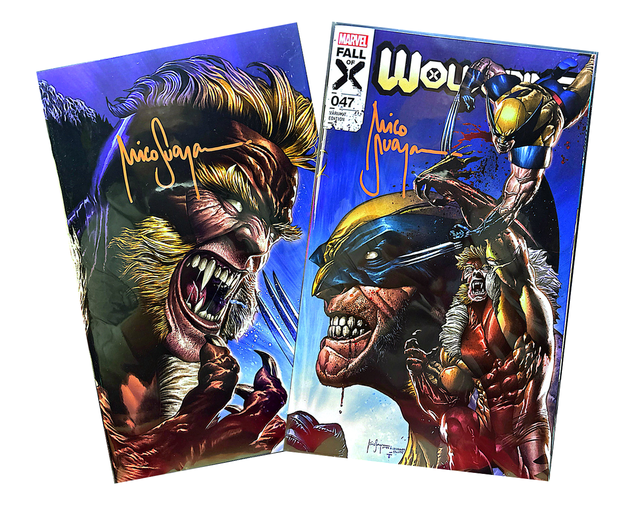 Wolverine #46 & 47 (Connecting Set) Trade & Virgin Signed by Mico Suayan